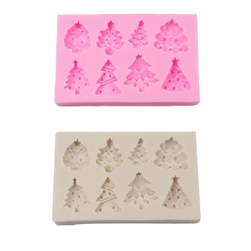 

8 Even Christmas Tree Decor Cake Silicone Mold Fudge Candy Dessert Cake Mold