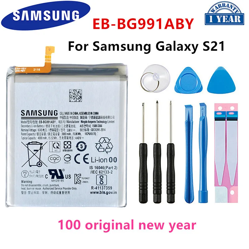 

SAMSUNG Orginal EB-BG991ABY 4000mAh Replacement Battery for Samsung Galaxy S21 5G SM-G991B /DS G991U Batteries+Tools