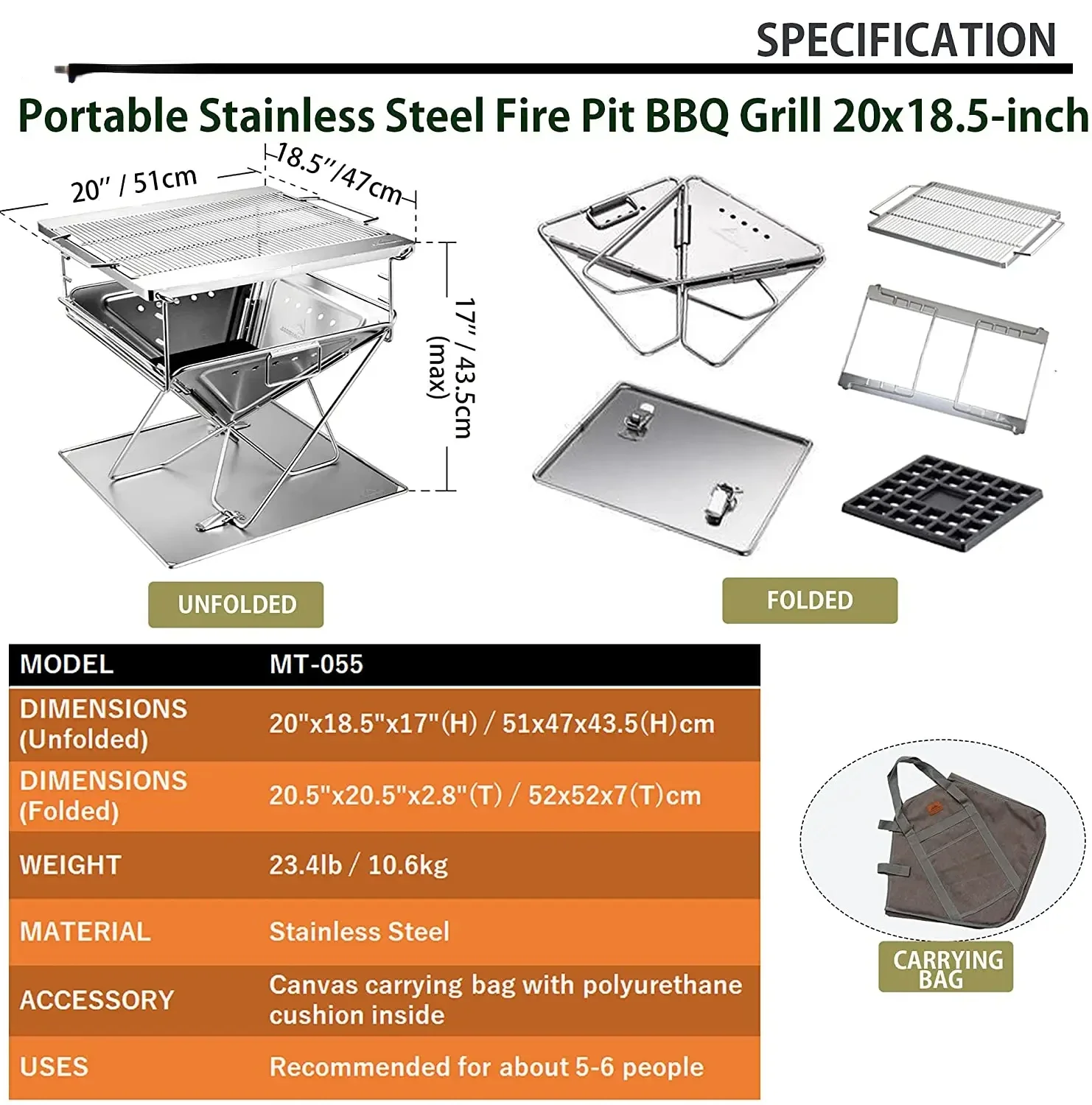 Лидер продаж CAMPINGMOON уличный лесной двор сад максимальный размер складная печь из