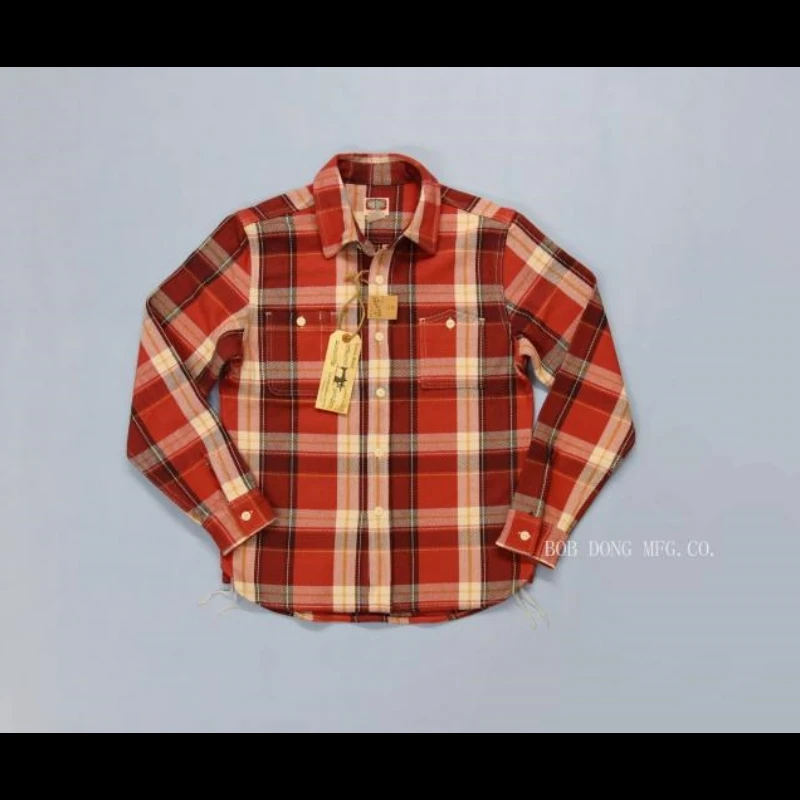 

Мужская винтажная рубашка в клетку, с длинным рукавом