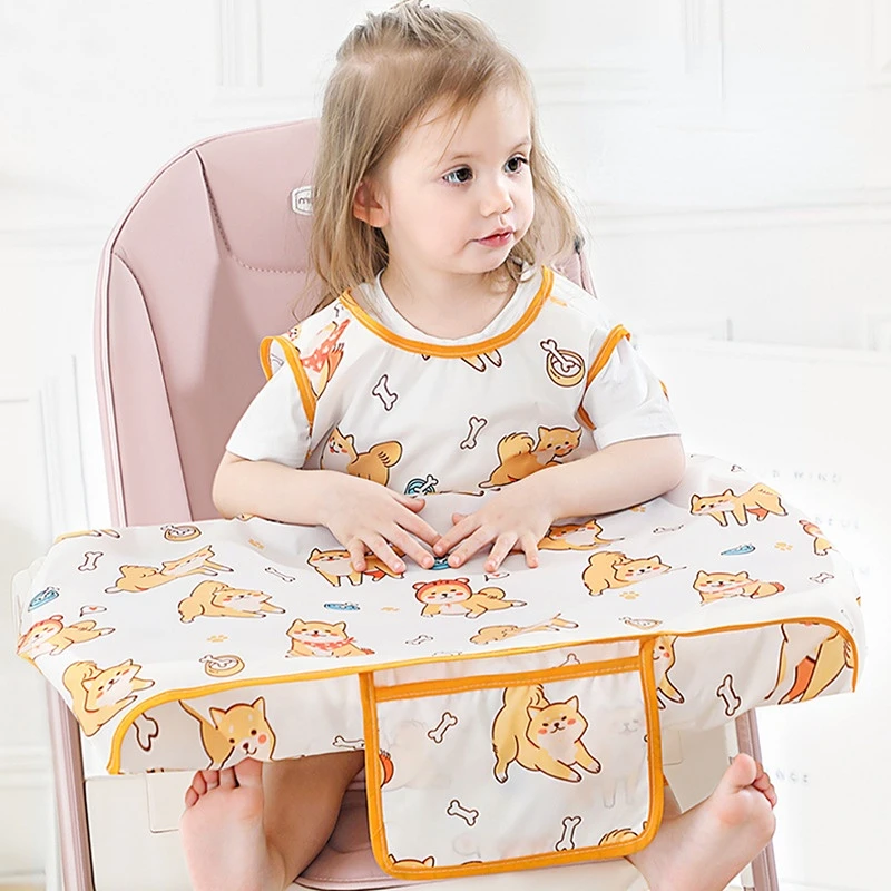 1 Pc Newborns Bib Table Cover Baby Dining Chair Gown Waterproof Saliva Towel Cute Cartoon Burp Apron Food Feeding Accessories