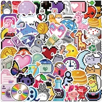 103064pcs pixel ins style cartoon graffiti stickers aesthetic decal laptop suitcase scrapbook phone cute anime sticker kid toy