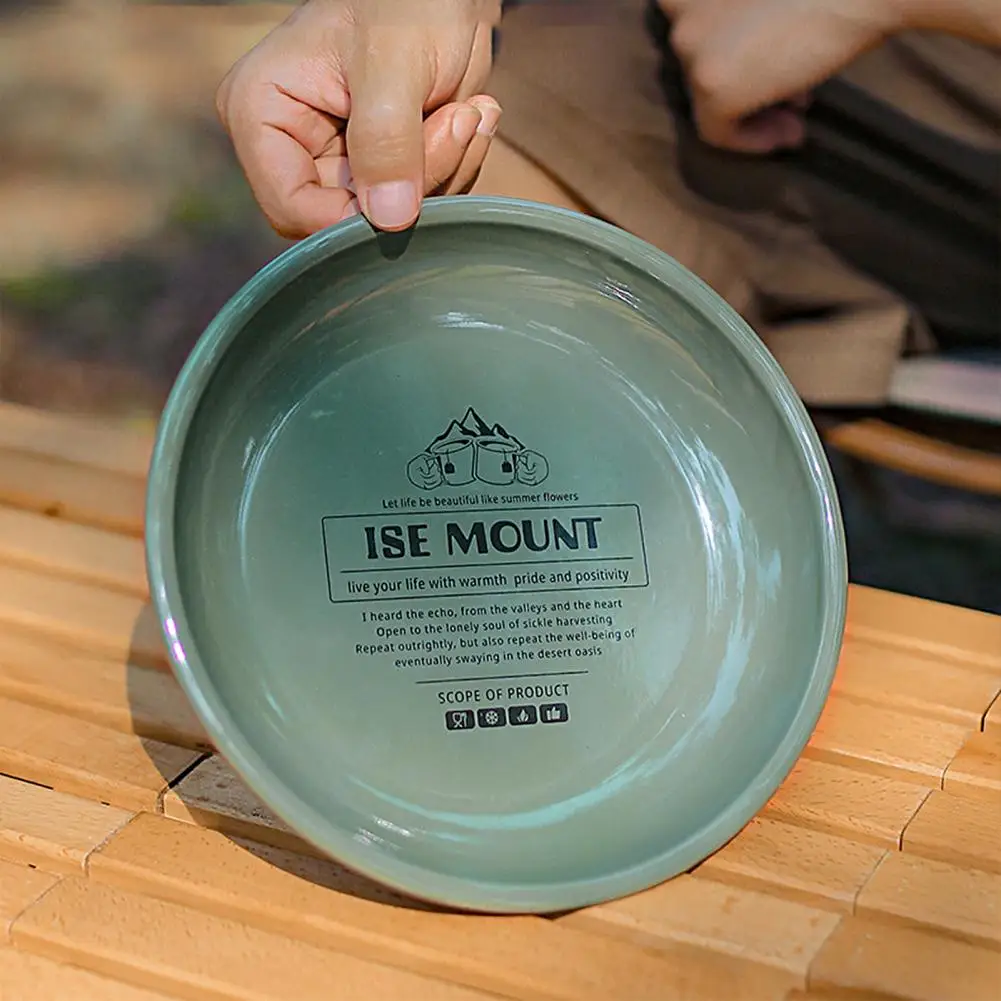 

800 мл эмалированная тарелка Толстая Высокая емкость портативная печатная большая посуда садовый лоток для фруктов для кемпинга