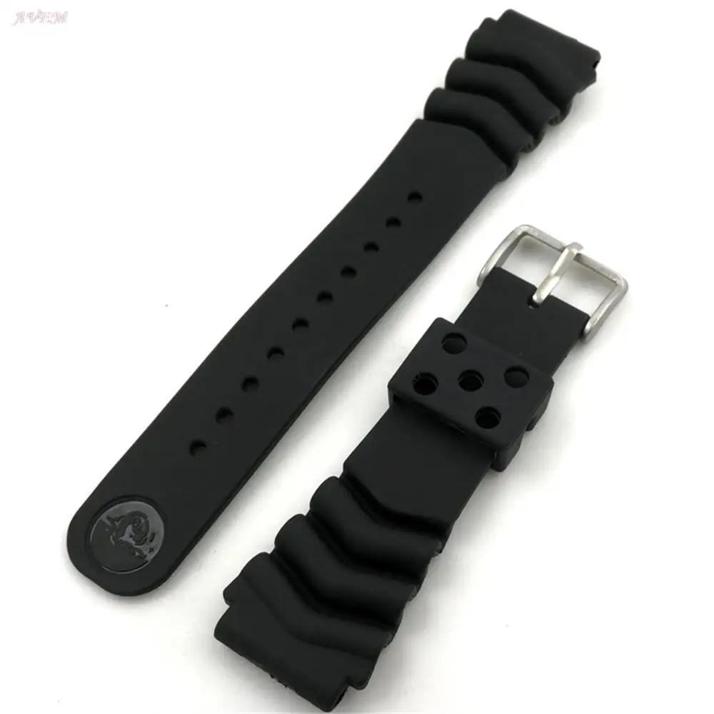 

18mm 20mm 22mm Sport Silicone Watchband for Seiko Watch Strap Black Men Waterproof Diving Rubber Wrist Band Bracelet Accessories