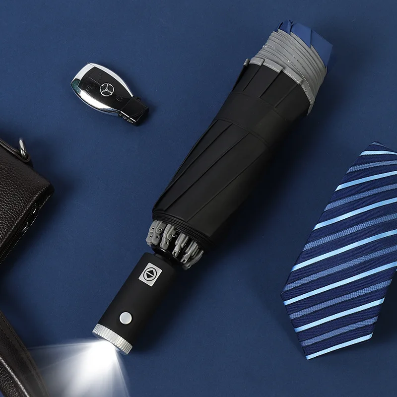 

Automatic Umbrella With led Light Flashlight Stripe Reflective paraguas guarda chuva Sun protection mujer paraguas plegable
