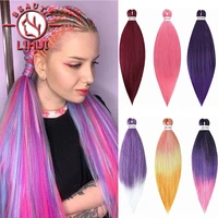 2026 ombre braiding hair extensions synthetic easy hair braids purple brown red afro jumbo braid hair lihui