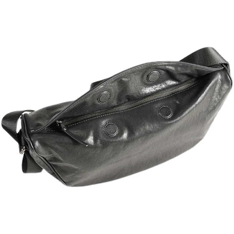 Luxury natural genuine leather men's underarm bag fashion multifunctional shoulder bag designer cowhide dumpling crossbody bag
