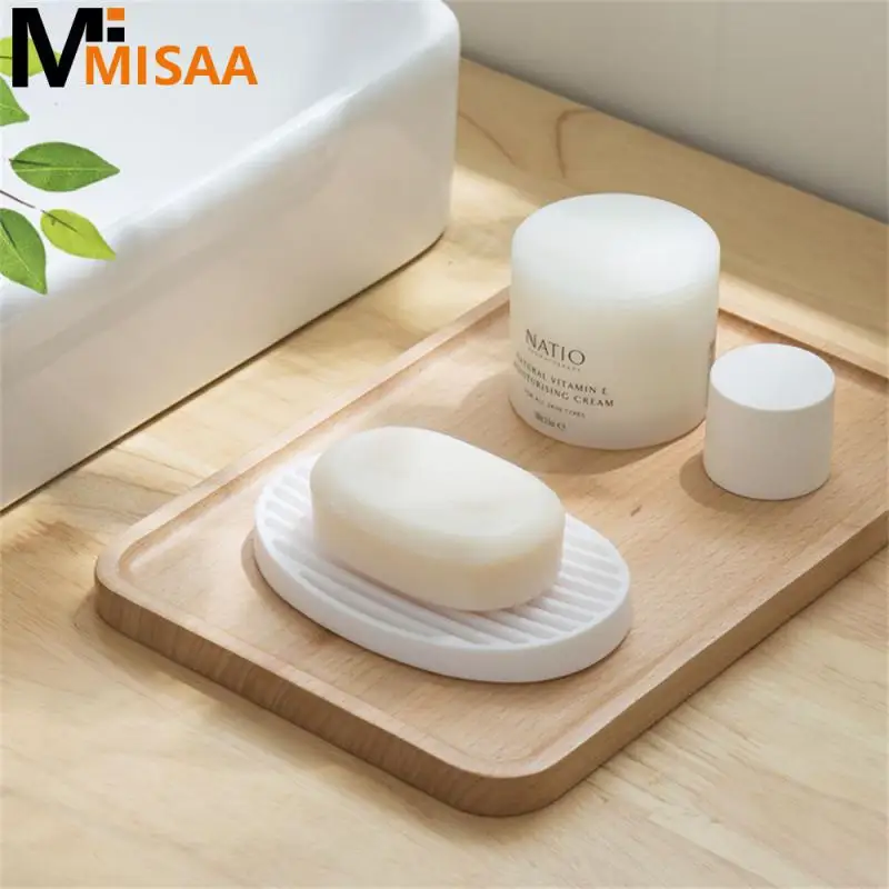 

Soap Tray Fashion Not Easy To Slide Drain Silica Gel Easily Drain Soap Holder Soap Rack Creative Bathroom Accessories Soap Box
