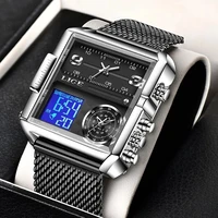 lige 2022 top brand luxury mens watches square digital sports quartz wrist watch for men waterproof stopwatch relogio masculino