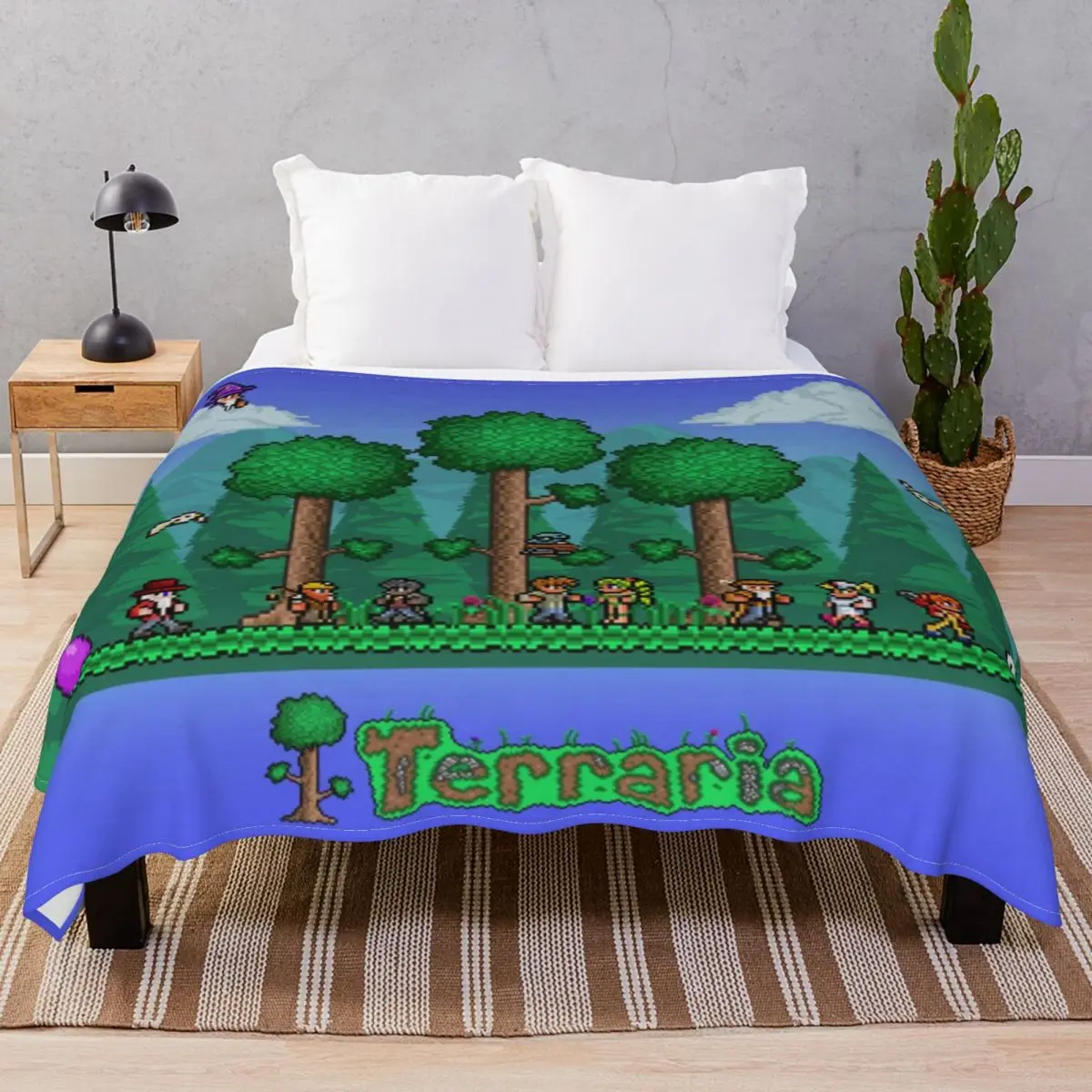 Terraria Indie Game Blankets Fleece Textile Decor Multifunction Throw Blanket for Bedding Sofa Travel Cinema