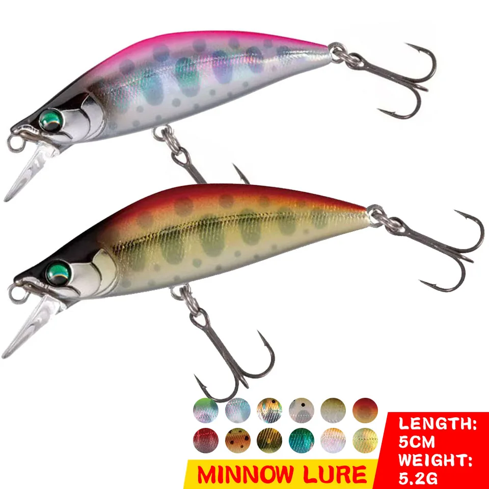 

1PCS 50MM/5.2G Sinking Minnow Lure Artifical Metal Hard Bait Wobblers Stream Swimbaits Trout Pike Pesca Outdoor Fishing Tackle