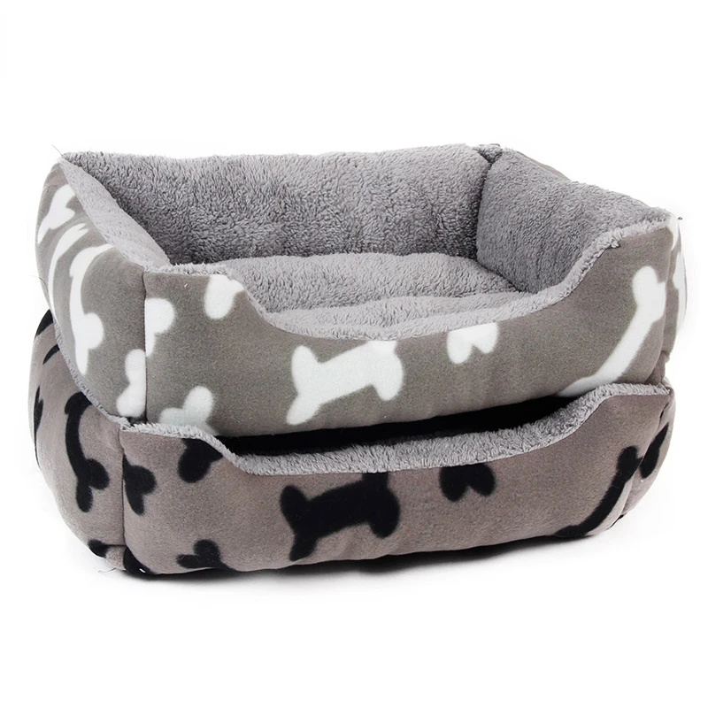 

Self-Warmming Orthopedic Luxury Dog Cat Bed Rectangle Pet Bed with Dog Paw Printing Winter Beds For Kittern Cats pet Supplies