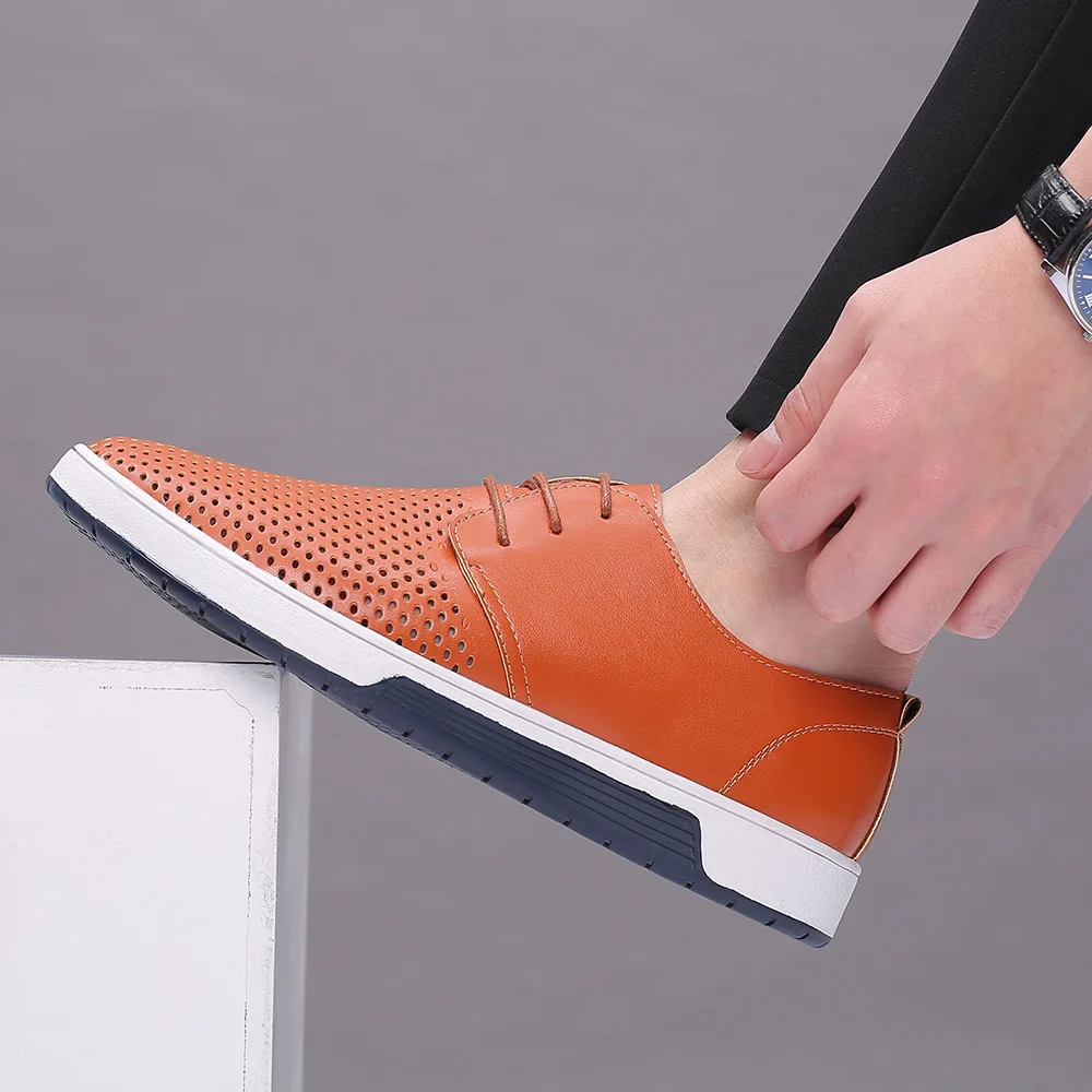 

Leather Shoes Men Luxury Trendy Casual Slip on Men Moccasins Italian Male Breathable Driving plus size Sneakers chaussure homme