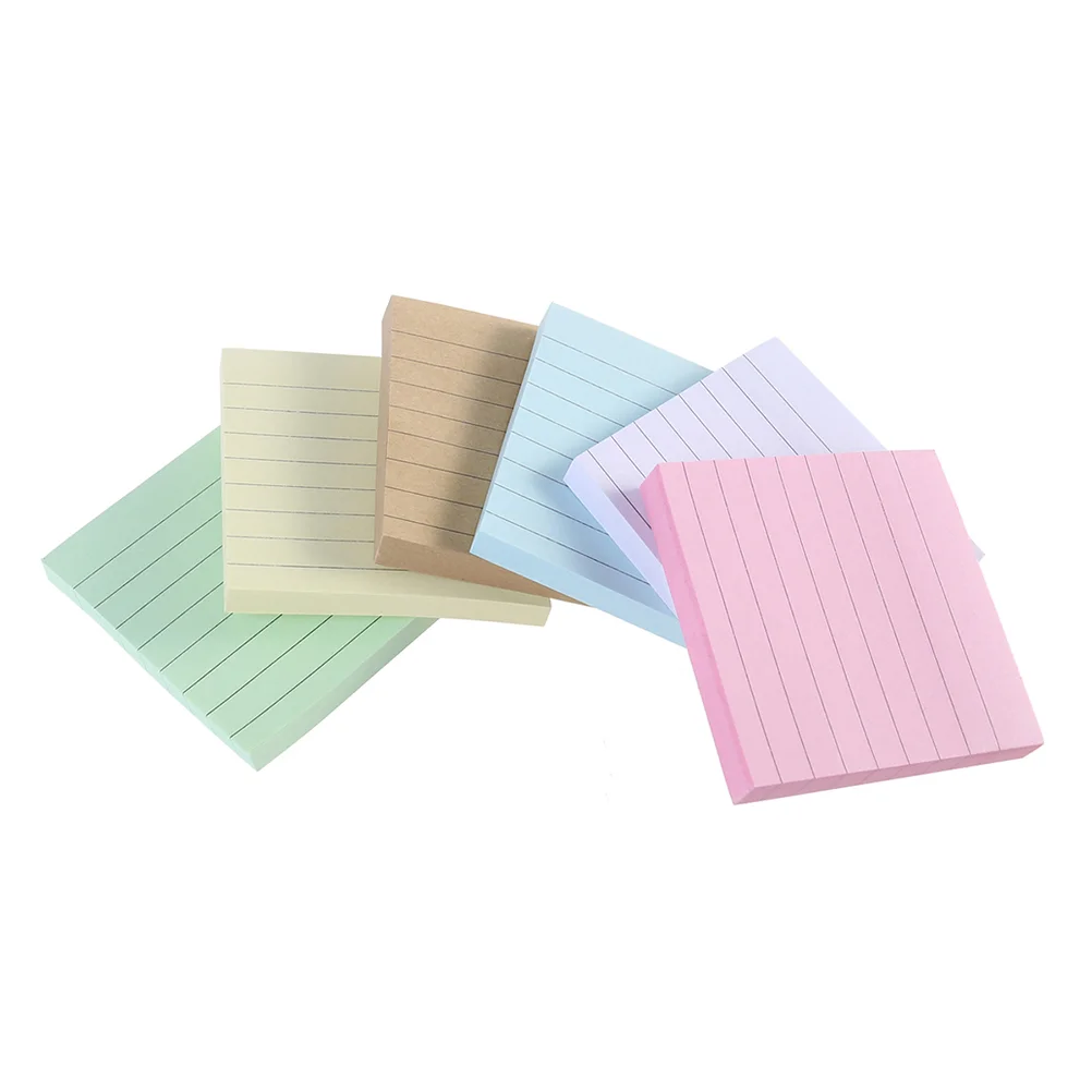 

6pcs Self- Notes Sticky Memo Pads Tabs Notepads Page Markers for Students School Office Travel (