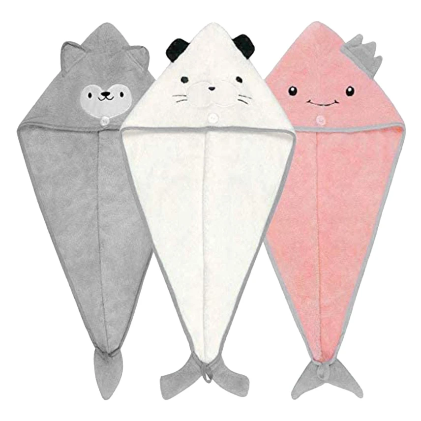 

Women Bathroom Super Absorbent Quick-Drying Coral Fleece Bath Towel Hair Dry Cap Salon Towel Rapid Drying Hair Towel