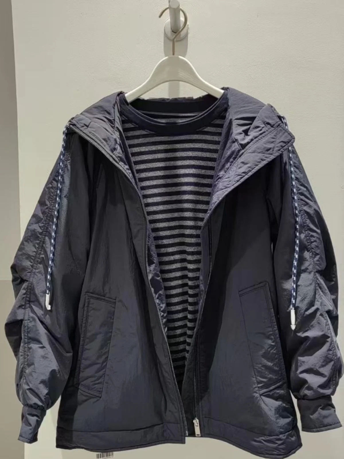 Maizhong 24 новая зимняя темно-синяя хлопковая куртка с зажимом для шляпы