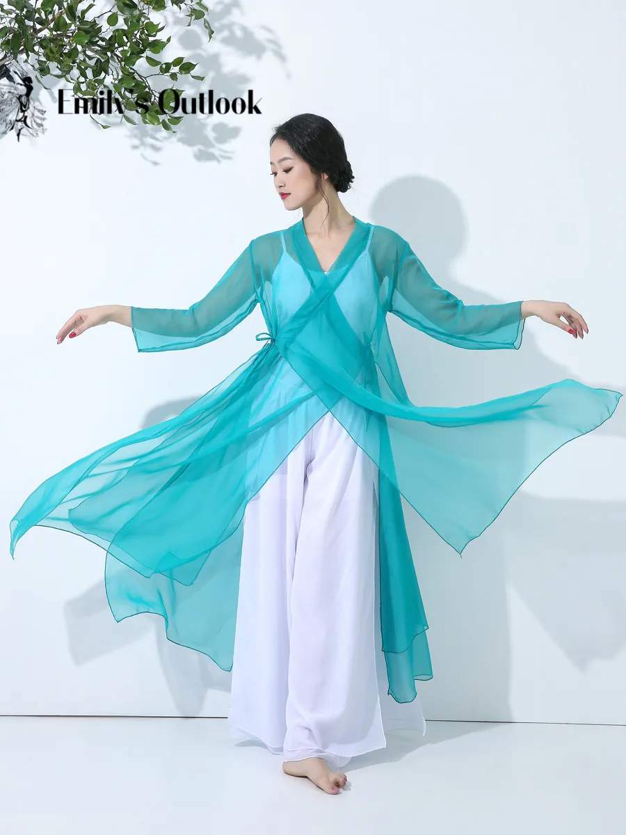 

Костюм китайского народного танца, традиционная Классическая рубашка-якорь для выступлений, свободное легкое платье, длинные брюки, красны...