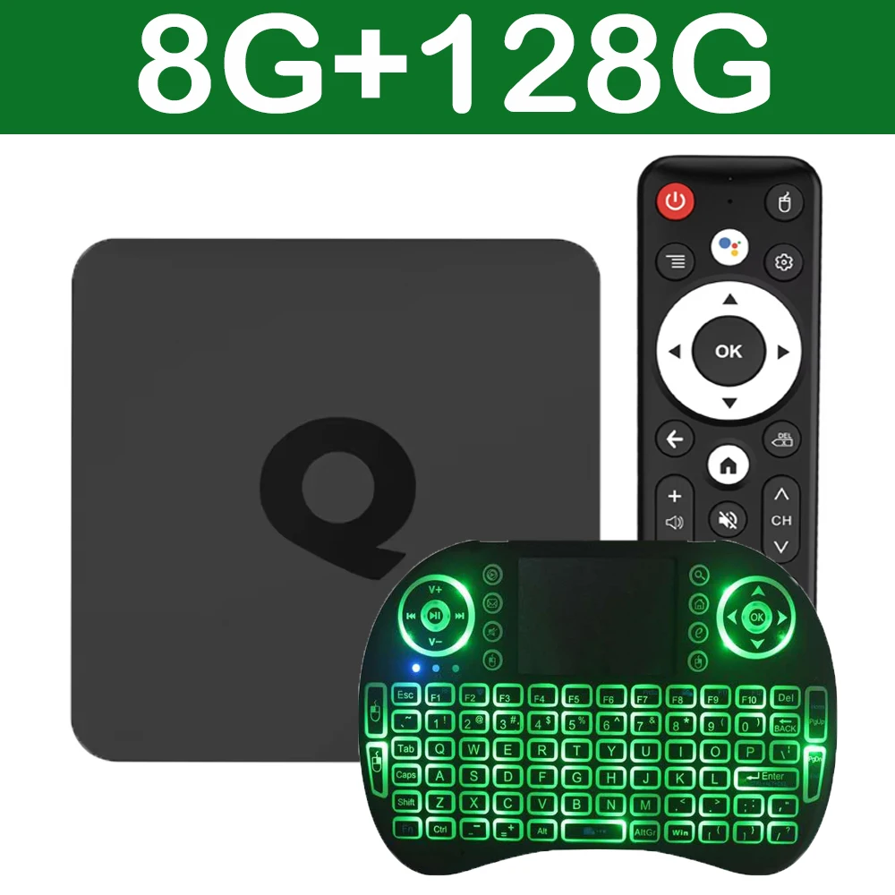 Android 14 TV Box Q1 ATV Quad Core H313 Dual Wifi 2.4G/5G 8K Video Set Top С 4 ГБ ОЗУ и 8 ПЗУ