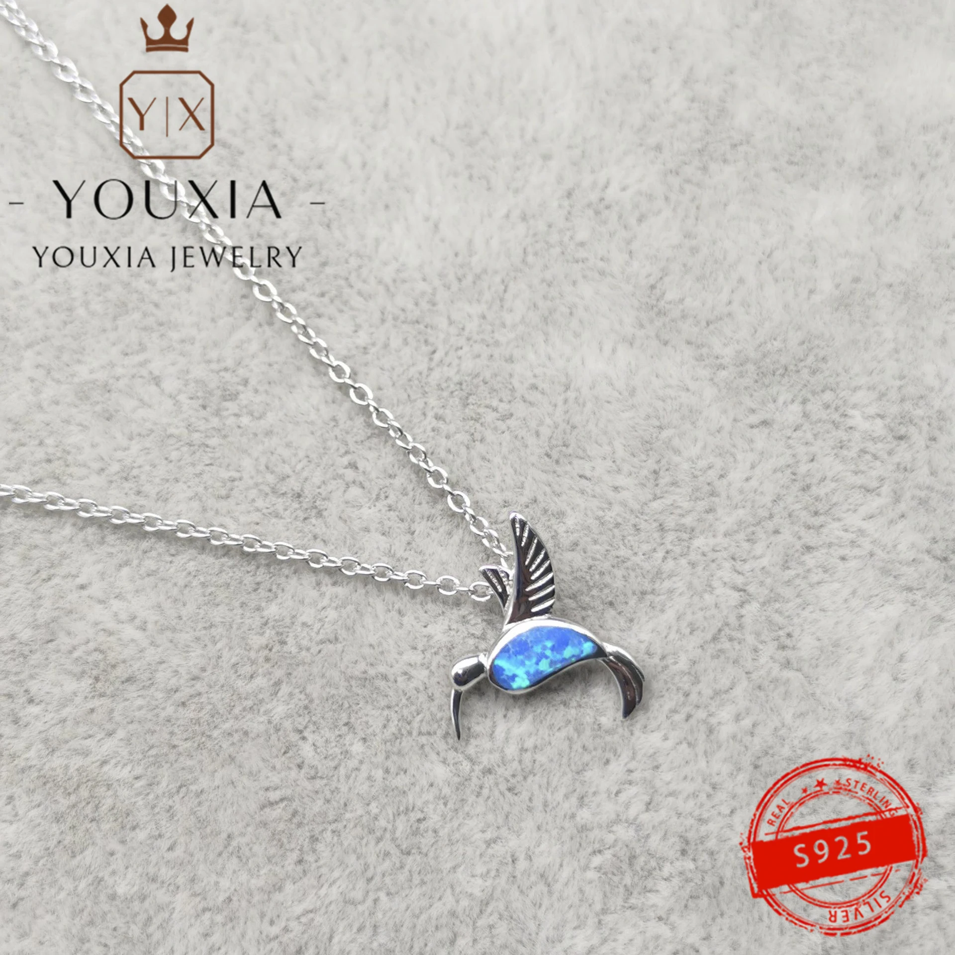hot selling own brand diy s925 silver blue bird simple design party banquet fashion personality exquisite ladies jewelry free global shipping