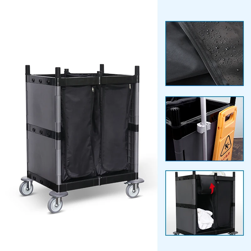 Пластиковая тележка для горничной обслуживания белья чистки гостиничного