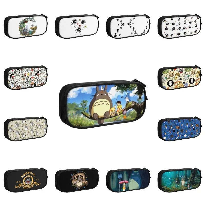 

My Neighbor Totoro Pencil Cases for Boy Girl Large Storage Forest Spirit Pen Box Bag School Accessories