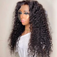 middle part 180%density 26inch brazilian natural black glueless soft lace front wig for black women with baby hair free shipping
