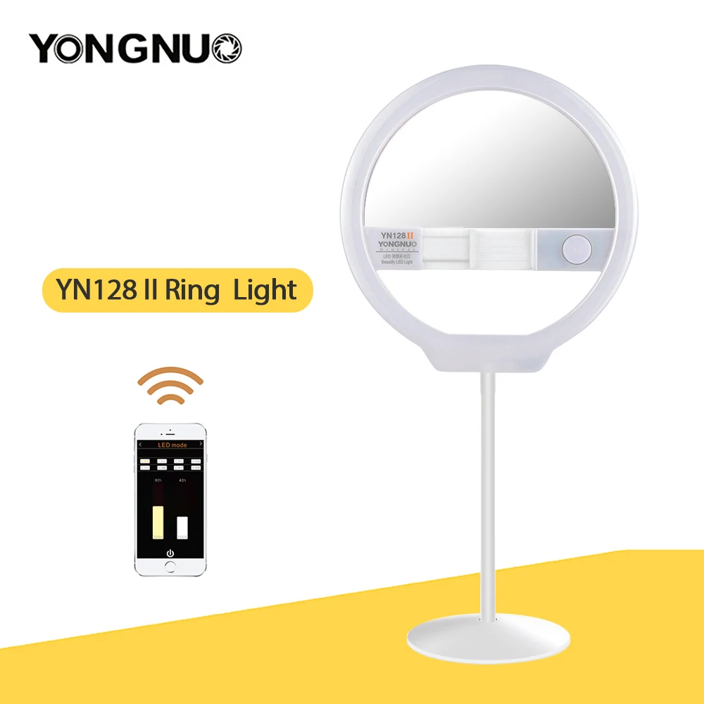 YONGNUO YN128 II Светодиодный Ring Fill светильник 3200K-5500K Регулируемая лампа для фотостудии YONGNUO YN128 II Светодиодный Ring Fill светильник 3200K-5500K Регулируемая лампа для фотостудии