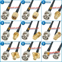 q9 bnc male to sma rp sma male female washer nut right angle 90 degree pigtail jumper rg 58 rg58 3d fb extend cable 50 ohm