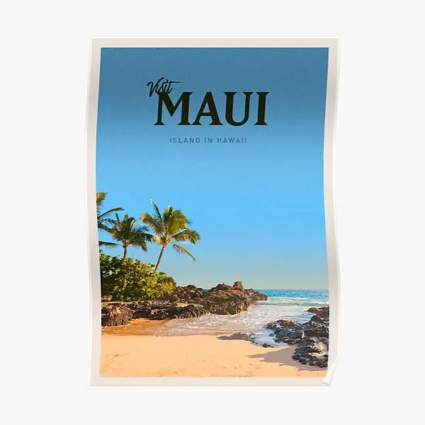 

Visit Maui Poster Home Vintage Mural Painting Print Wall Decor Funny Decoration Modern Room Art Picture No Frame