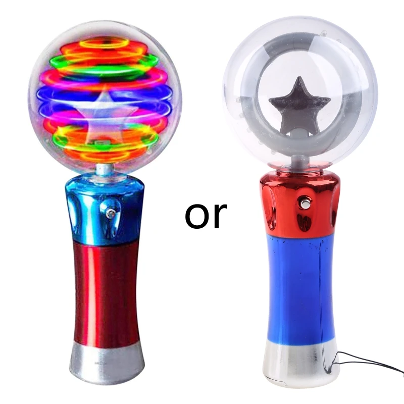 

Glowing Star Round Ball Sticks Light Up Spinning Ball Wand Stick Party Supplies Glowing LED Stick Toy Light Show Favor