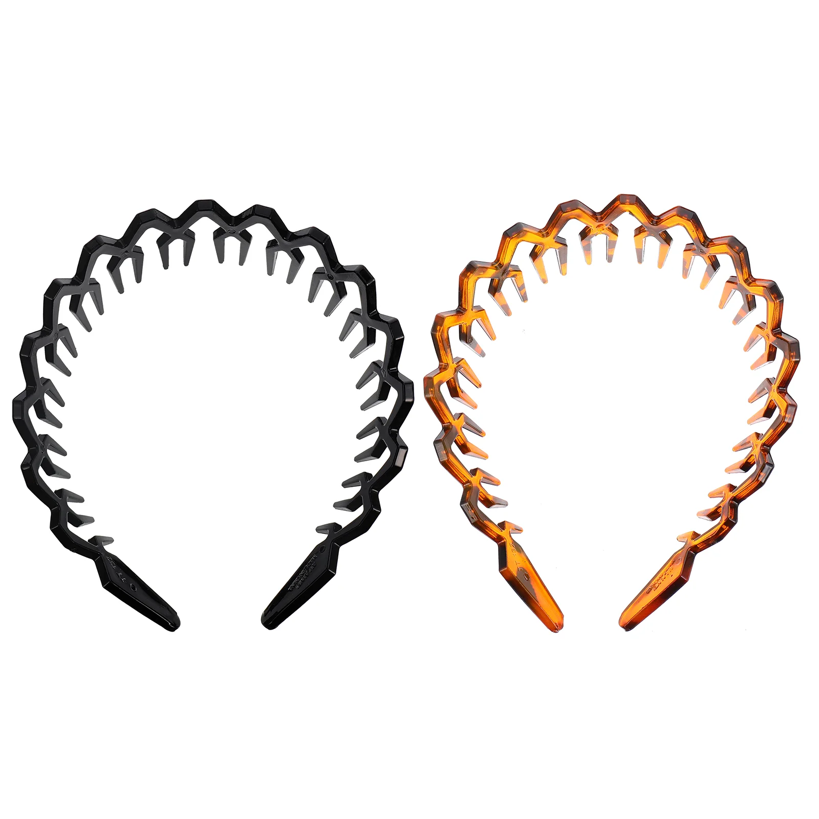 

2Pcs Plastic Tooth Hair Comb Headbands Wavy Toothed Hairbands Accessories