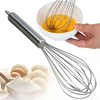 81012 inches stainless steel balloon wire whisk manual egg beater mixer kitchen baking utensil milk cream butter whisk mixer