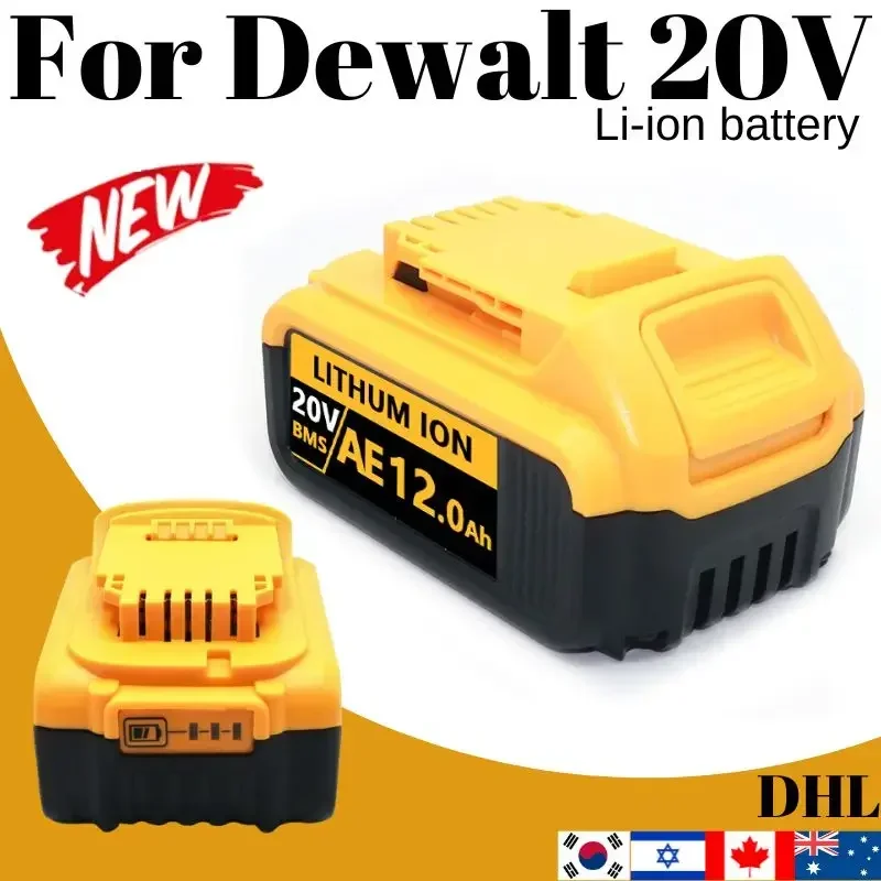 Фото Сменный литий-ионный аккумулятор DCB200 20 в для электроинструмента DeWalt DCB205 DCB201 DCB203, аккумулятор 20 вольт макс. 6,0/Ач №1
