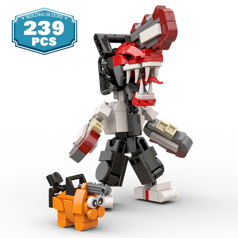 

MOC New Anime Figure Chainsawed Man Action Figure Building Blocks Pochita Demon Brick Model Toys for Kids Birthday Gifts