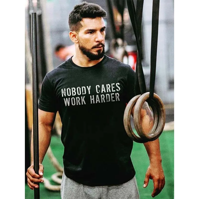 

Badassdude Work Hard Be Patient No Shortcuts Printing Men's Casual Fashion T-shirt