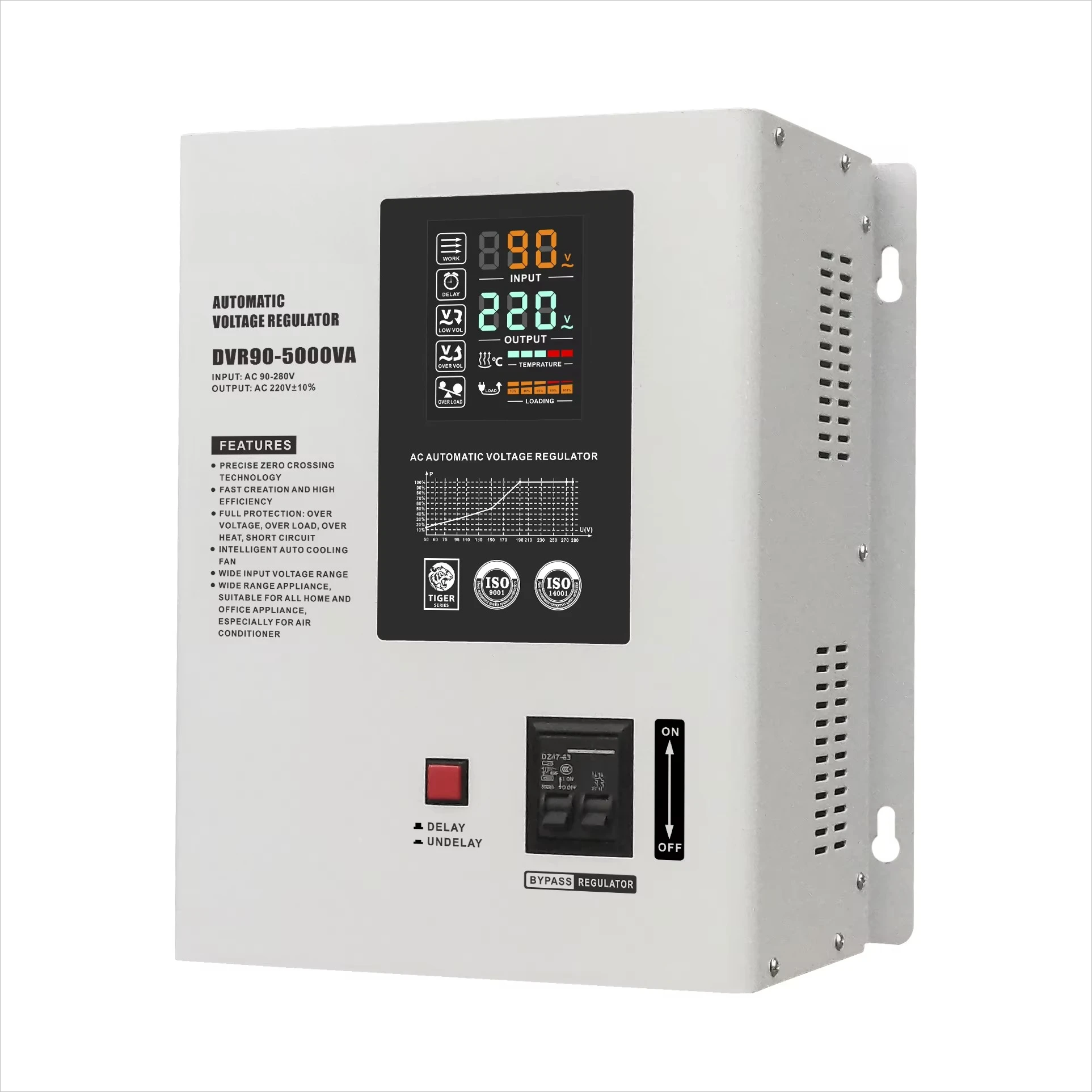 Фото Цифровой стабилизатор напряжения SVC 5 кВА 10 кВА AC220V однофазный регулятор AVR, сертифицированный CE, по заводской цене для бытовой техники №1