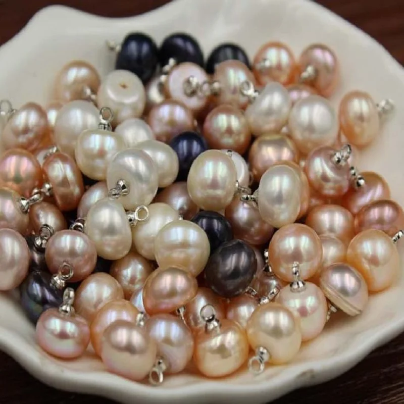 

9-10mm Natural Freshwater Pearls Buttons Loose Beads Overcoat Sweater Blouse Cardigan Button for Women Fashionable Occasion