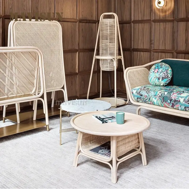 Новый современный ротанговый боковой столик для дома в гостиную спальню новый