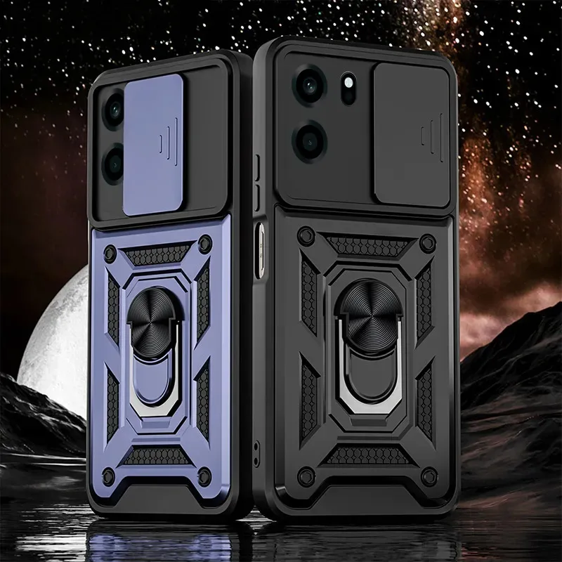 Фото Чехол Skinlee для OnePlus Nord CE6, защитный силиконовый чехол с кольцом-держателем и выдвижным окном для телефона OnePlus Nord CE6 №1