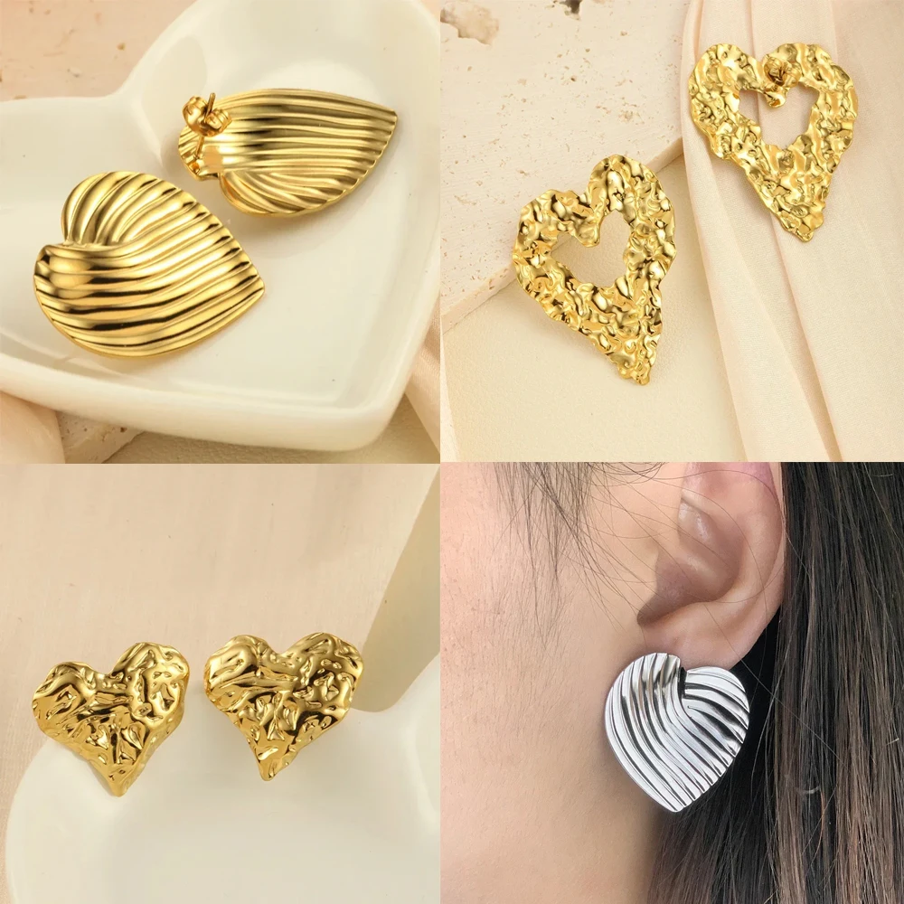 Серьги с сердечком женские ювелирные изделия пирсинг гипоаллергенные