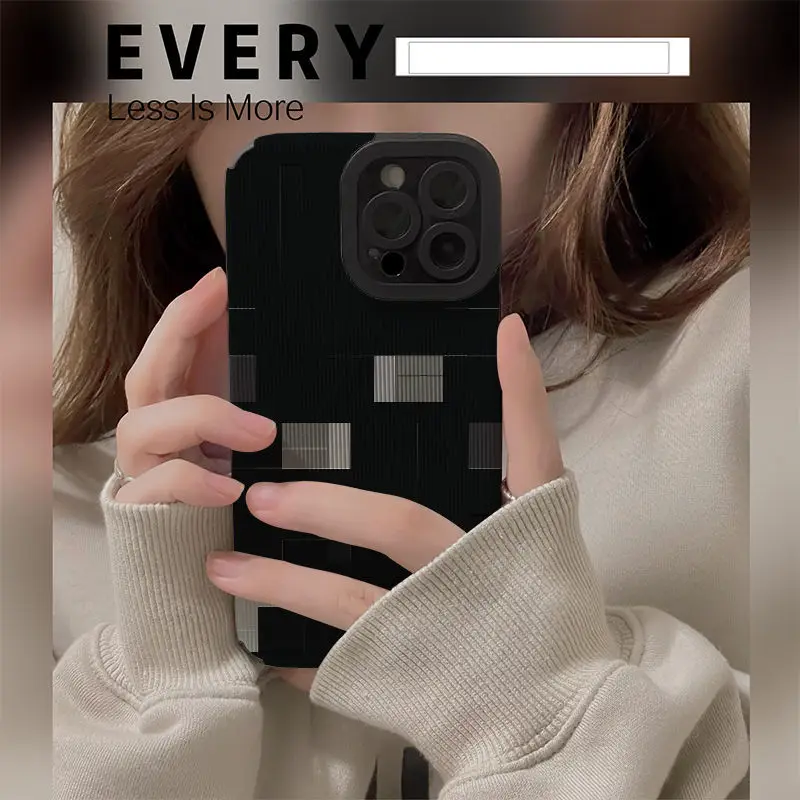 

Dark Style Splicing Lattice Advanced Soft Rubber Mobile Phone Case For iPhone7 8 Plus X XR XS 11 12 13 Pro Max