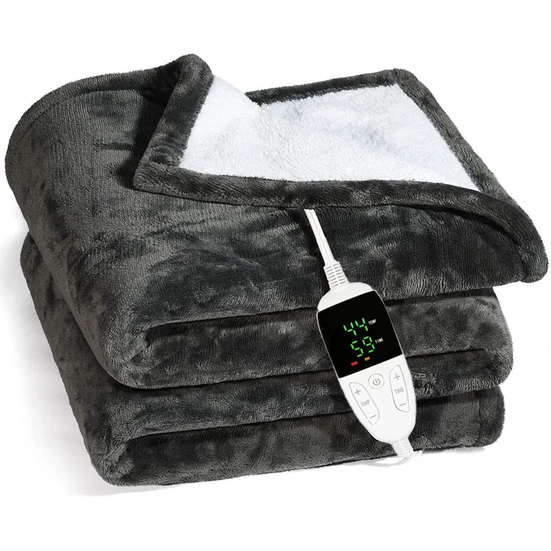 

Custom Autumn Winter Super Soft Comfortable Luxurious Heating Plush Blankets Throw Size LCD Controller Electric Heated Blanket