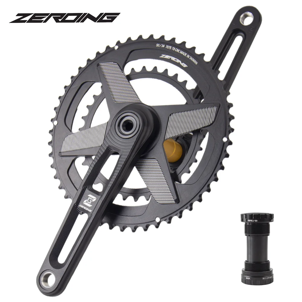 EVOSID GXP Ultralight Road Bike Crankset Double Chainwheel 50-34T/52-36T/53-39T Hollow Tech Crank 170mm Folding Bike Crankset