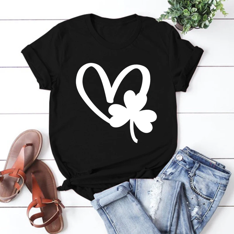 

Heart Shamrock Shirt Love Shamrock Tshirt St Patrick's Day Shirt Saint Patricks Day Gift Shamrock Graphic Tees Irish Gifts L