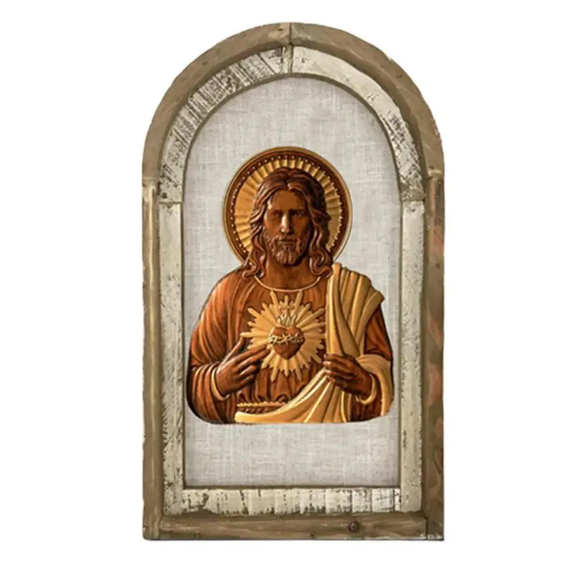 

Sacre Heart Of Jesus Framed Table Art And Vintage Wall Art Wooden Vintage Divine Mercy Catholic Christianity Jesus Sacre Heart