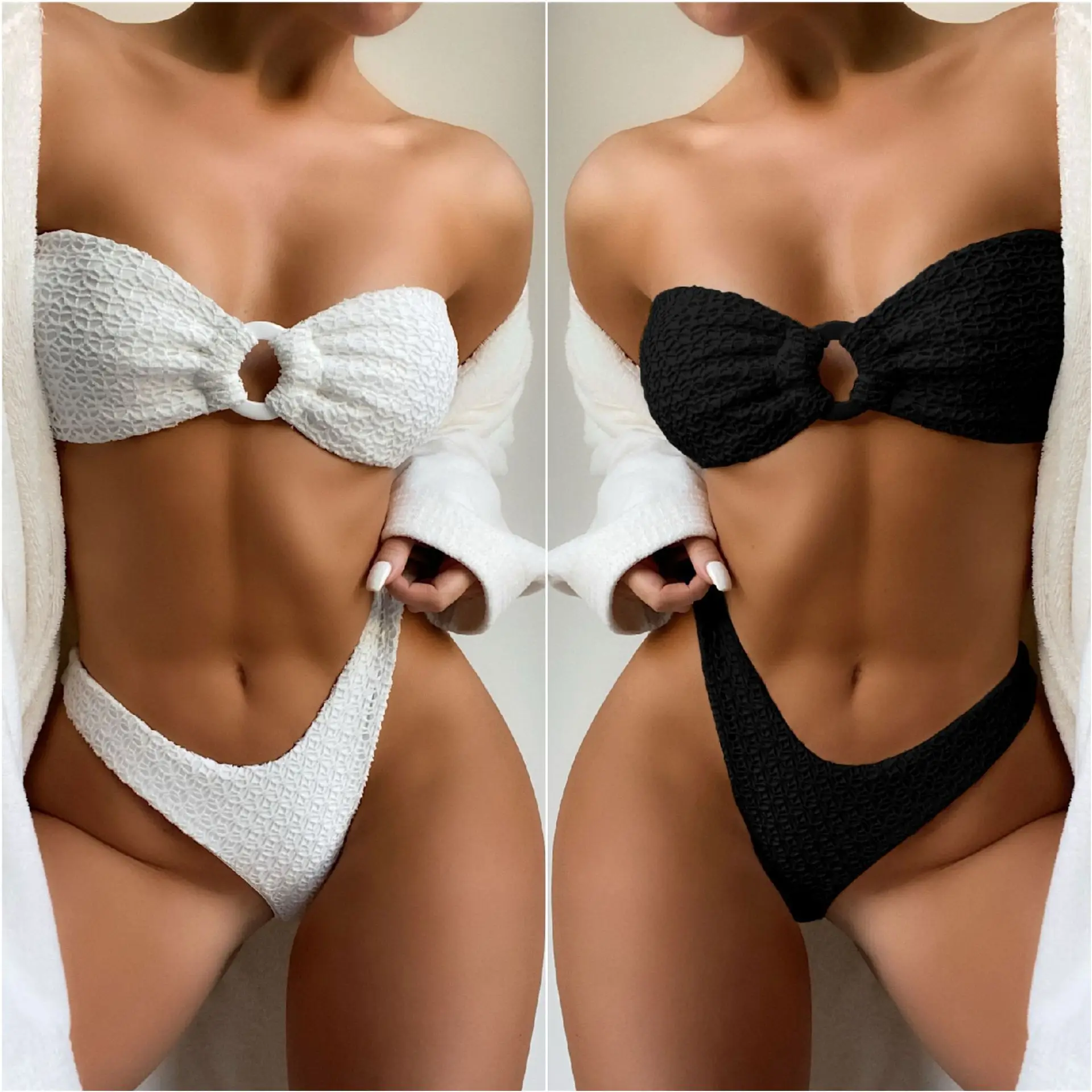 

White Bikini Vintage Print Sexy Bikini Ladies Split Swimsuit 2022 New Fashion Bikini Girl Summer Clothes Sexy Swimwear Women M