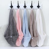 1 piece of dry hair towel absorbs water and quickly dries hair towel shower cap soft scarf solid color coral fleece dry hair cap