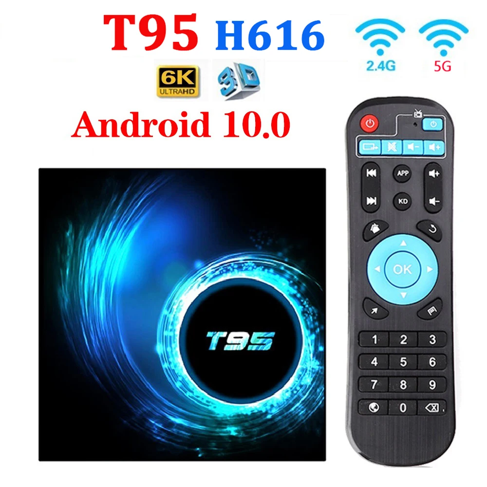 Original T95 android tv box bluetooth 5.0 2.4g & 5g Wifi 128g 3D Voice16g 32gb 64gb 4k Quad Core Set-Top Box Media Player