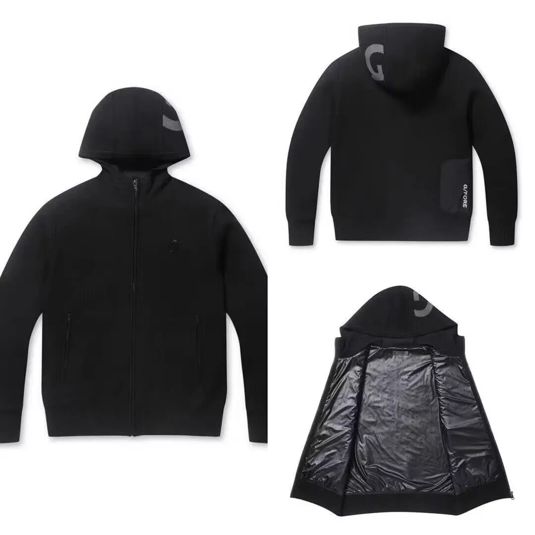 

22 Golf men's autumn and winter new encryption knitted zippered coat with lining and hair texture