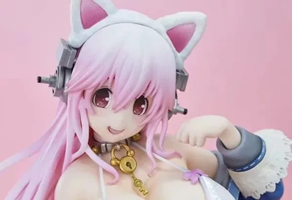 

SUPER SONICO white cat ears glasses Standing Ver. PVC Action Model Doll Toys 27CM